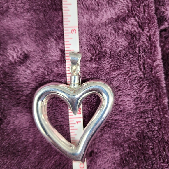 Large vintage  Mexican  sterling silver 9.25 heart - Picture 5 of 6
